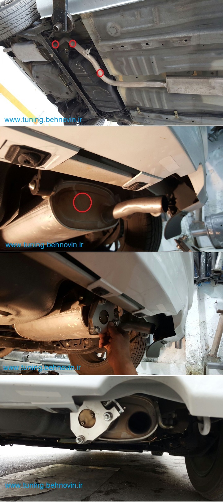 کیت اگزوز و دریچه اگزوز وکیومی اسپورت ریموت دار  vaccum exhaust muffler